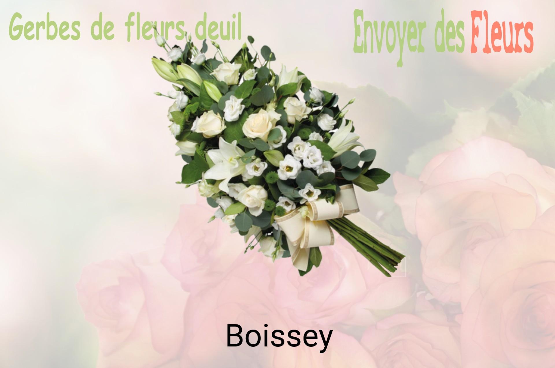 Gerbe de fleurs de deuil livrée à Boissey
